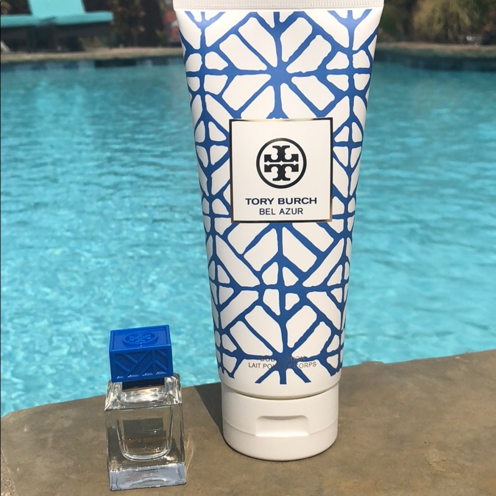 Tory Burch Bel Azur body lotion w/.24 oz edp -NEW